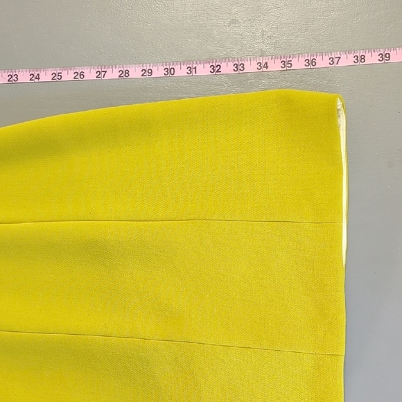 Caroline Biss Dress Chartruese Belted Tailored size 38 - Picture 11 of 13